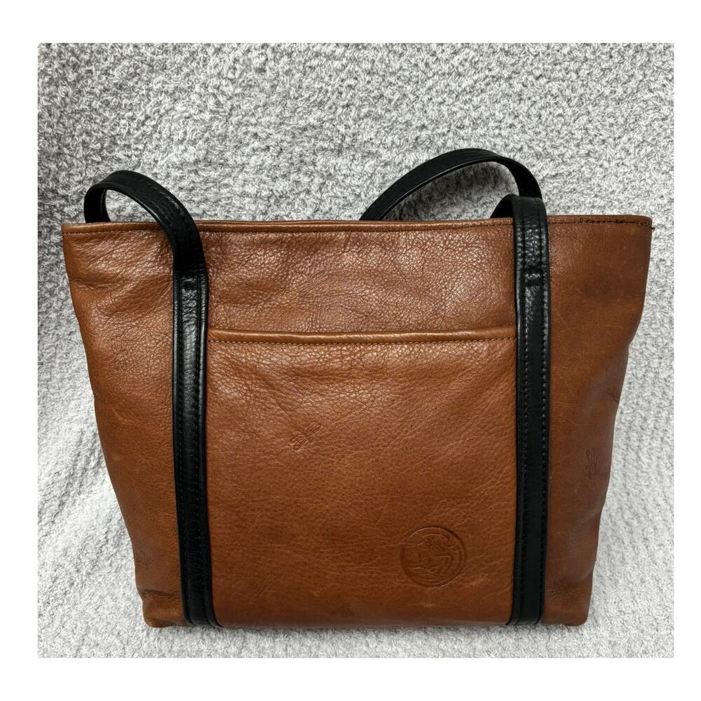 Pam Bronk Brown Leather Tote Shoulder Bag Purse #70773 - Picture 2 of 9